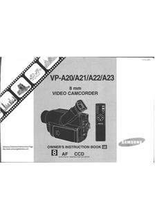 Samsung VP A 20 manual. Camera Instructions.